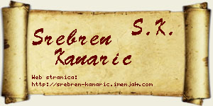 Srebren Kanarić vizit kartica